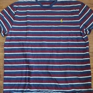 Striped Polo by Ralph Lauren Men's Shirt - Blue and Red. (BAG C)